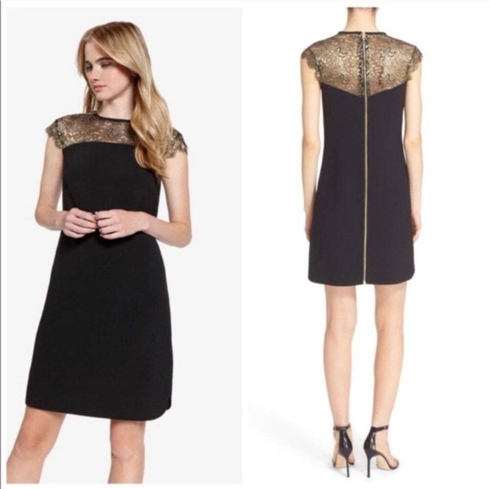 Ted Baker Black and Gold Dress